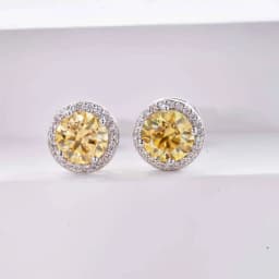 925 Sterling Silver D Color Moissanite Round Earrings Engagement Wedding Daily Work Party Travel Luxury Gift For Women Jewelry