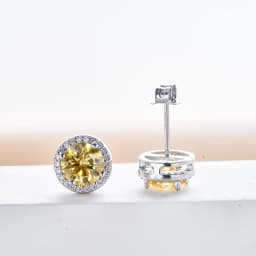 925 Sterling Silver D Color Moissanite Round Earrings Engagement Wedding Daily Work Party Travel Luxury Gift For Women Jewelry