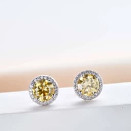 925 Sterling Silver D Color Moissanite Round Earrings Engagement Wedding Daily Work Party Travel Luxury Gift For Women Jewelry