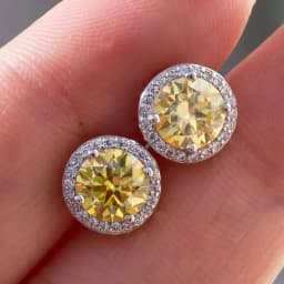925 Sterling Silver D Color Moissanite Round Earrings Engagement Wedding Daily Work Party Travel Luxury Gift For Women Jewelry