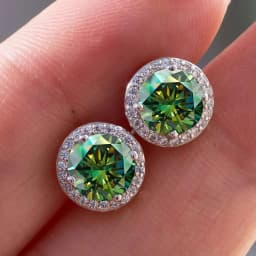 925 Sterling Silver D Color Moissanite Round Earrings Engagement Wedding Daily Work Party Travel Luxury Gift For Women Jewelry