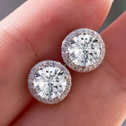 925 Sterling Silver D Color Moissanite Round Earrings Engagement Wedding Daily Work Party Travel Luxury Gift For Women Jewelry