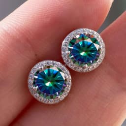 925 Sterling Silver D Color Moissanite Round Earrings Engagement Wedding Daily Work Party Travel Luxury Gift For Women Jewelry
