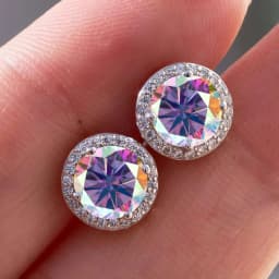 925 Sterling Silver D Color Moissanite Round Earrings Engagement Wedding Daily Work Party Travel Luxury Gift For Women Jewelry