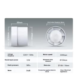4/5/6 inch 220V Silent Ventilation Air Vents Ventilator Extractor Exhausted Extractor Fan Ventilator Bathroom Kitchen Washroom