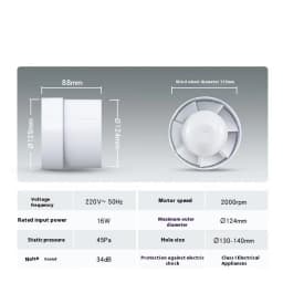 4/5/6 inch 220V Silent Ventilation Air Vents Ventilator Extractor Exhausted Extractor Fan Ventilator Bathroom Kitchen Washroom