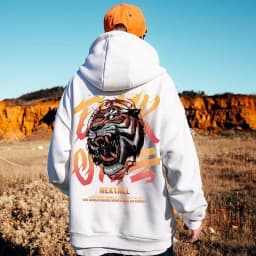 【M-8XL Hoodies】Men Oversized Hoodie Loose American retro fierce tiger Print Couple Hoodies