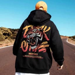 【M-8XL Hoodies】Men Oversized Hoodie Loose American retro fierce tiger Print Couple Hoodies