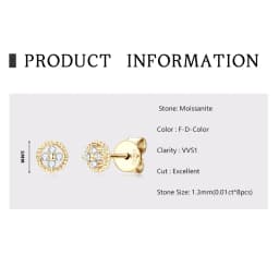 Lnngy 1.3mm Moissanite Stud Earring Pendientes Plata 925 Sterling Silver Lucky Flower Stud Earrings For Women Daily Jewelry Gift