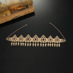 Moroccan Wedding Hair Chain Jewelry for Women's Headpiece Luxury Gold Color Crystal Bridal Hair Accessories Gift