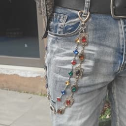 Retro Agate Colorful Pants Chain New Styles For Men And Women Light Luxury Goods Waist Accessory One's Waist Hip Hop Jewelry