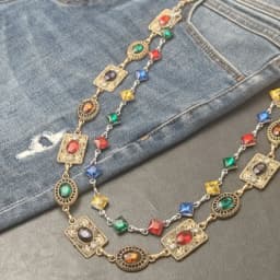 Retro Agate Colorful Pants Chain New Styles For Men And Women Light Luxury Goods Waist Accessory One's Waist Hip Hop Jewelry