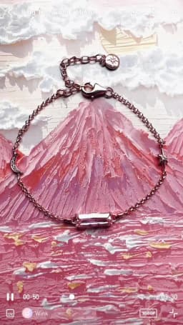 Rose Gold Plated Bracelet Pink Stone Star and Moon Summer 925 Sterling Silver Jewelry Romantic Gift For Women