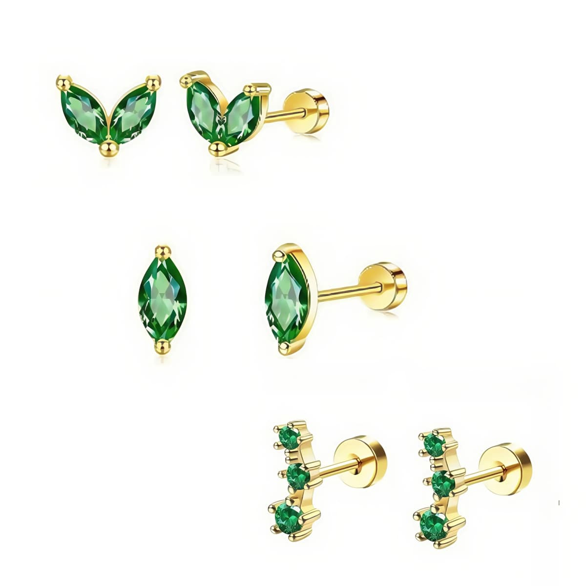 6Pcs 20G Hypoallergenic Stainless Steel Tiny Stud Earrings,Dainty CZ Cartilage Conch Helix Ear Piercing Jewelry Gift