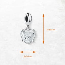 Hot Fashion Jewelry White Zircon Heart Pendant Dangle Charm Pure 925 Sterling Silver Romantic Gift For Women