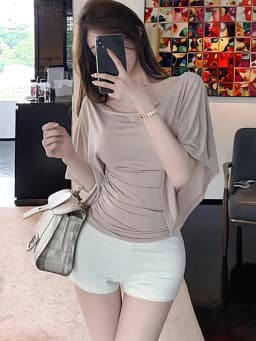 Sexy Summer Off Shoulder T Shirt Women Elegant Batwing Short Sleeve Cowl Neck Tops Korean Chic Tight T Shirt Lady Tees 2025 New
