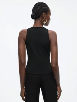New Summer Women Casual Black Tank Top Sexy Crop Top Streetwear Simple T Shirt Hollow Out Corset Top Female Slim Short T Shirt