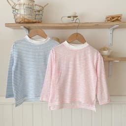 Summer Thin Children Girls Long Sleeves Cotton Round Collar Baby Girl T-shirts Loose Striped Toddler Kid Girl Undershirts