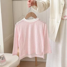 Summer Thin Children Girls Long Sleeves Cotton Round Collar Baby Girl T-shirts Loose Striped Toddler Kid Girl Undershirts