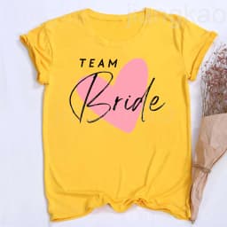 Heart Printed Team Bride Shirts Bride Bachelorette Party T-shirt Hen Party Bridal and Friends Family T-shirt Bridesmaid Outfit