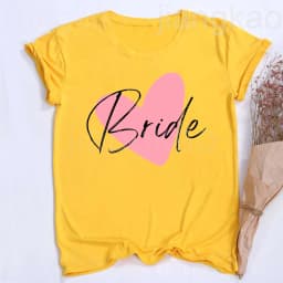 Heart Printed Team Bride Shirts Bride Bachelorette Party T-shirt Hen Party Bridal and Friends Family T-shirt Bridesmaid Outfit