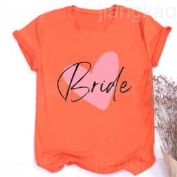 Heart Printed Team Bride Shirts Bride Bachelorette Party T-shirt Hen Party Bridal and Friends Family T-shirt Bridesmaid Outfit