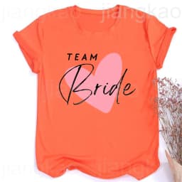 Heart Printed Team Bride Shirts Bride Bachelorette Party T-shirt Hen Party Bridal and Friends Family T-shirt Bridesmaid Outfit
