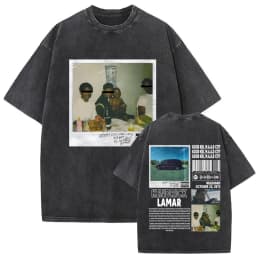 Limited Washed Vintage Rapper Kendrick Lamar DAMN Double Sided Print T-shirt Men Women Hip Hop Fashion Street Oversized T Shirts