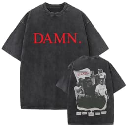 Limited Washed Vintage Rapper Kendrick Lamar DAMN Double Sided Print T-shirt Men Women Hip Hop Fashion Street Oversized T Shirts