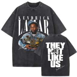 Limited Washed Vintage Rapper Kendrick Lamar DAMN Double Sided Print T-shirt Men Women Hip Hop Fashion Street Oversized T Shirts
