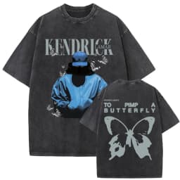 Limited Washed Vintage Rapper Kendrick Lamar DAMN Double Sided Print T-shirt Men Women Hip Hop Fashion Street Oversized T Shirts