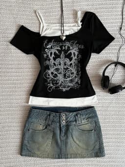 Women's 90s Vintage Punk T-Shirt Summer Streetwear Sexy Short Sleeve Gothic Slim Crop Top Hotgirl Casual Femme Tee Harajuku Y2k