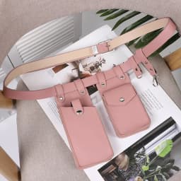 Two Piece Locomotive Package New Phone Bags Female Crossbody Fashionable PU Belt Waist Bag Trendy Crossbody Bag