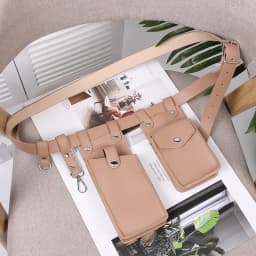 Two Piece Locomotive Package New Phone Bags Female Crossbody Fashionable PU Belt Waist Bag Trendy Crossbody Bag