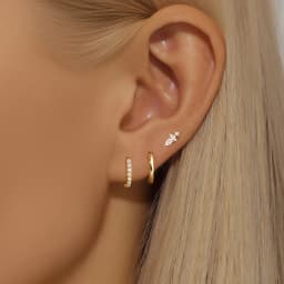 AIDE 925 Sterling Silver 3pcs Set Hoops Earrings for Women 18k Gold Plated Earring Bride Wedding Party Pendientes Fine Jewelry