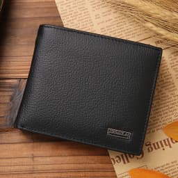 JINBAOLAI Retro Short Men Wallets Genuine Leather Credit Card Holder Waterproof Men Classic Coin Pocket Black Male Wallet