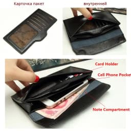 Slim Purse Genuine Leather Women Wallet  Luxury Female Long Clutch Coin Phone Wallets and Purses Ladies Card Holder Vallet