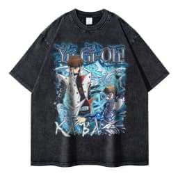 Change of Heart Washed T-shirts Men Women Anime Yu Gi Oh T Shirt Oversized Yugi Muto Tshirt Manga Seto Kaiba Tops Tees Clothing