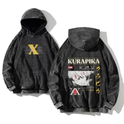 2024 Anime Hunter X Hunter Washed Hoodies Manga Printed Hoodies For Men Harajuku Pullover Contains Cotton Sweatshirts Clothing