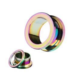2PCS Multi Color Steel Screw Fit Tunnel Ear Plug Stretcher Gauge 3-25mm Ear Lobe Tunnel Expander