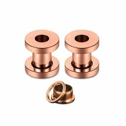2PCS Multi Color Steel Screw Fit Tunnel Ear Plug Stretcher Gauge 3-25mm Ear Lobe Tunnel Expander