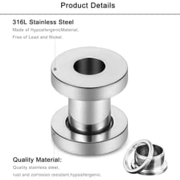 2PCS Multi Color Steel Screw Fit Tunnel Ear Plug Stretcher Gauge 3-25mm Ear Lobe Tunnel Expander