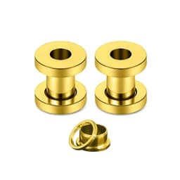 2PCS Multi Color Steel Screw Fit Tunnel Ear Plug Stretcher Gauge 3-25mm Ear Lobe Tunnel Expander