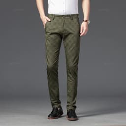 2024 New Men's Casual Plaid Pants Business Casual Slim Fit Black Blue Red Khaki Classic Style Trousers Male Brand Luxury Clothes