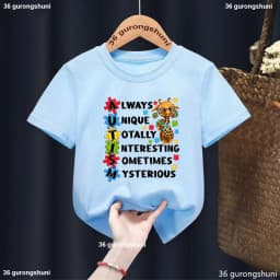 Autism Boys T Shirt Short Sleeves Tops Girls Baby Children Clothing Summer Tshirt Car Printing Autism Kids Tee Toddler Clothes