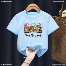 Autism Boys T Shirt Short Sleeves Tops Girls Baby Children Clothing Summer Tshirt Car Printing Autism Kids Tee Toddler Clothes