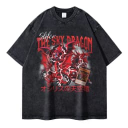 Anime Yu Gi Oh T Shirts Vintage Washed Dark Magician Girl T-shirt Retro Streetwear Manga Black Magician Short Sleeve Tops Tees