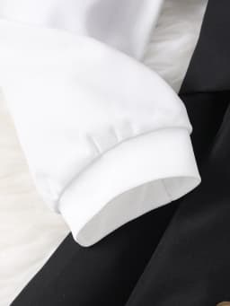 Girls Autumn Long-Sleeved Lapel Button Fashion Stitching Contrast Color Dress