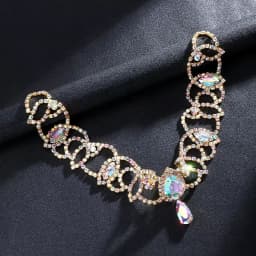 Stonefans AB Colorful Belly Dance Headband Pendant Water Drop Jewelry Performance Bling Rhinestone Headdress Accessories Girl
