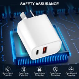 1Pc Australian Standard Dual Charging Port AU Plug Quick Charger 20W Fast Charging Adapter, USB Type-C Wall Charger For Mobile